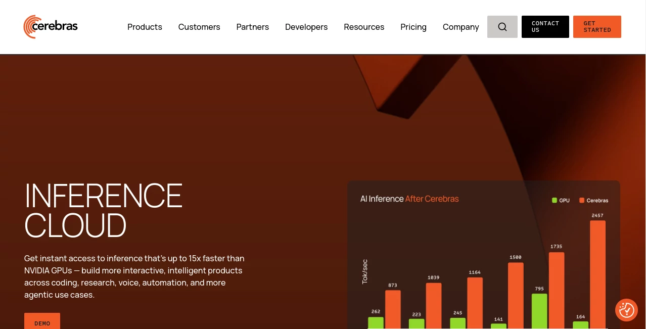 Screenshot of Cerebras Inference – An AI tool in the ,AI API Design ,Large Language Models (LLMs) ,AI Developer Tools  category, showcasing its interface and key features.