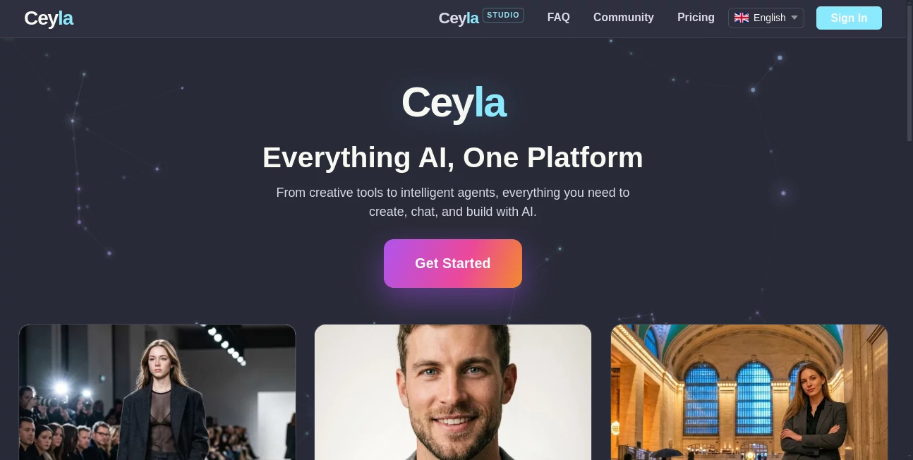 Screenshot of Ceyla – An AI tool in the ,AI Photo & Image Generator ,AI Image to Video ,AI Chatbot ,AI Voice Assistants  category, showcasing its interface and key features.
