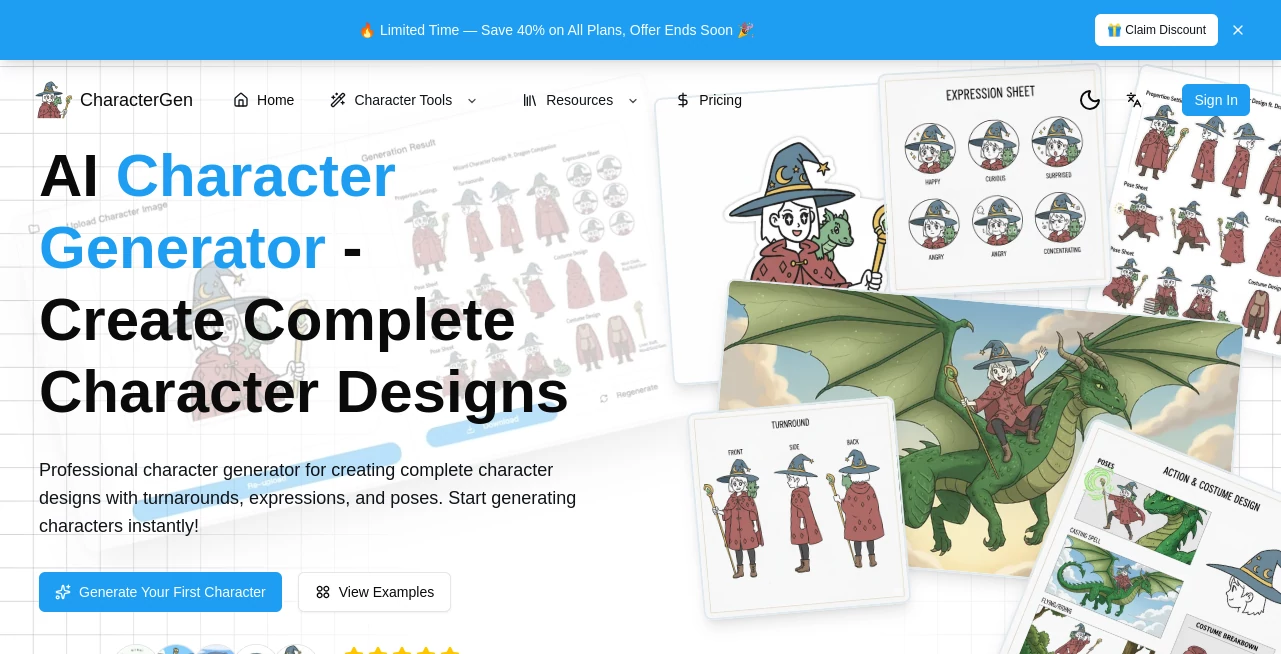 Screenshot of CharacterGen – An AI tool in the ,AI Writing Assistants ,AI Chatbot ,AI Character ,AI Productivity Tools  category, showcasing its interface and key features.