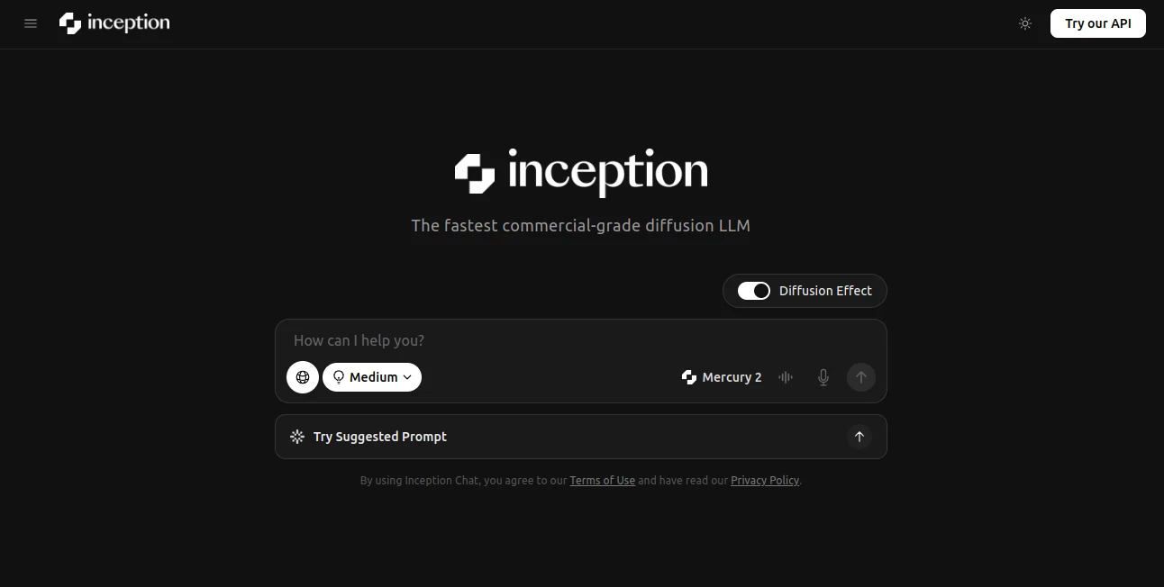Screenshot of Inception Chat – An AI tool in the ,AI Chatbot ,AI Life Assistant ,AI Knowledge Management ,AI Productivity Tools  category, showcasing its interface and key features.