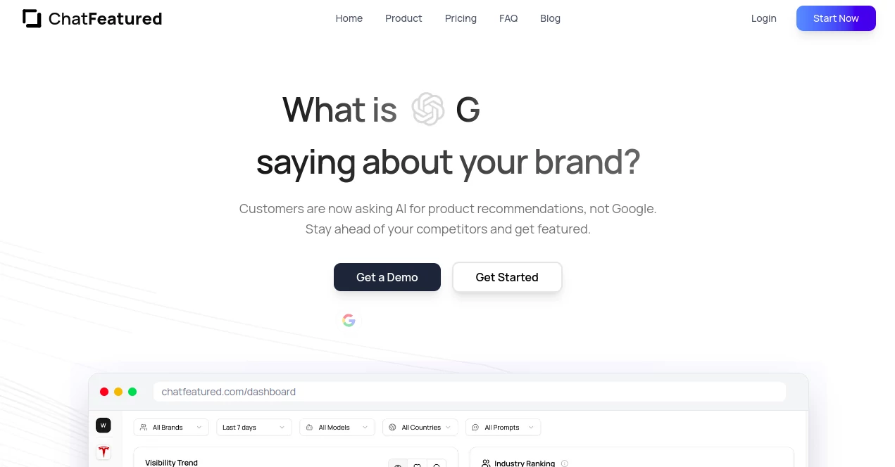 Screenshot of ChatFeatured – An AI tool in the ,AI SEO Assistant ,AI Content Generator ,AI Research Tool ,AI Analytics Assistant  category, showcasing its interface and key features.