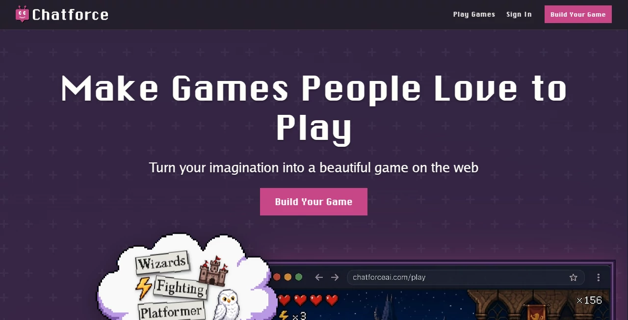 Screenshot of ChatForce – An AI tool in the ,AI Game  category, showcasing its interface and key features.