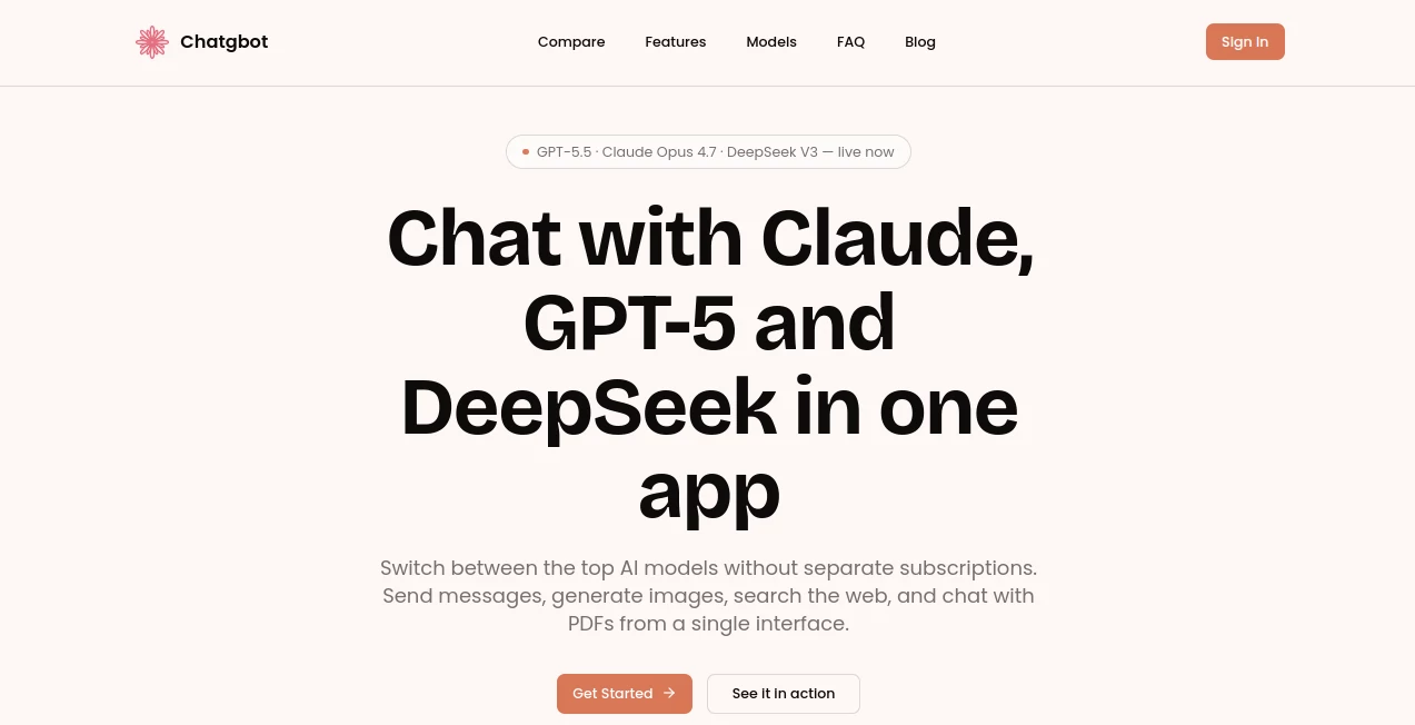 Screenshot of Chatgbot – An AI tool in the ,AI PDF ,AI Productivity Tools ,AI Chatbot ,AI Text to Image  category, showcasing its interface and key features.