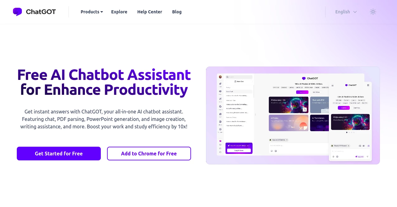 Screenshot of ChatGot – An AI tool in the ,AI Chatbot  category, showcasing its interface and key features.