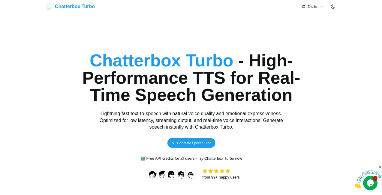 Screenshot of Chatterbox Turbo – An AI tool in the ,AI Text to Speech ,AI Voice & Audio Editing ,AI Voice Cloning ,AI Speech Synthesis  category, showcasing its interface and key features.