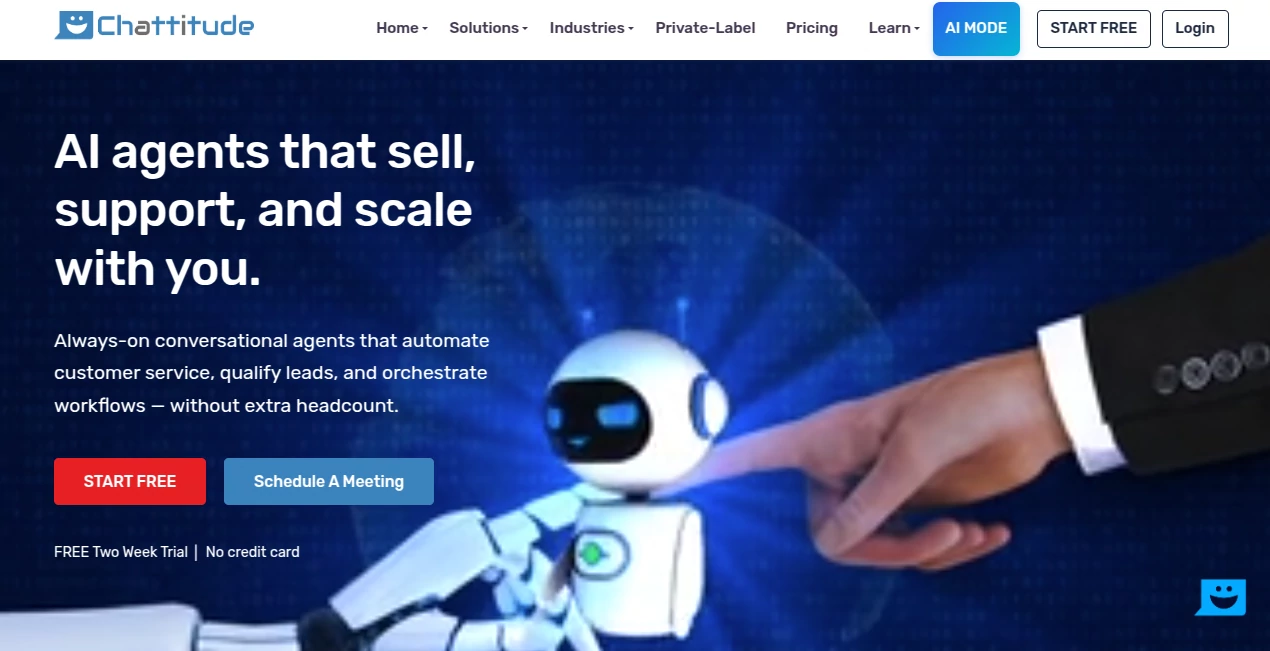 Screenshot of Chattitude – An AI tool in the ,AI Sales Assistant ,AI Customer Service Assistant ,AI Chatbot ,AI Workflow Management  category, showcasing its interface and key features.