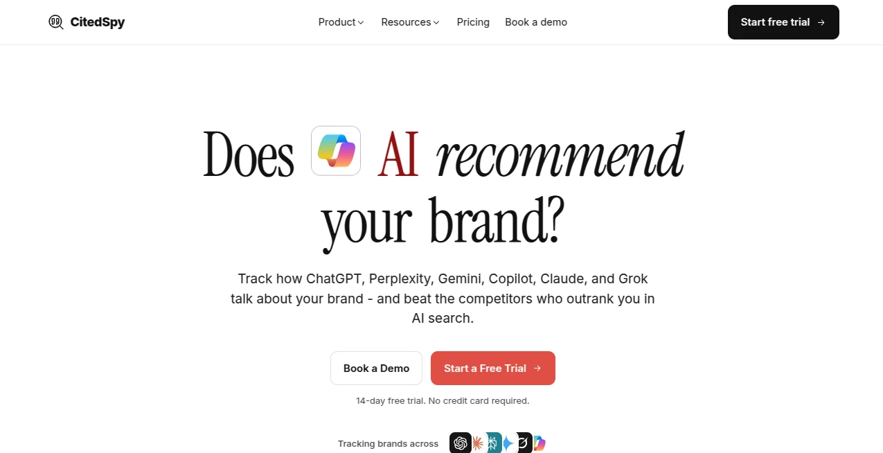 Screenshot of CitedSpy – An AI tool in the ,AI SEO Assistant ,AI Marketing Plan Generator ,AI Research Tool ,AI Analytics Assistant  category, showcasing its interface and key features.