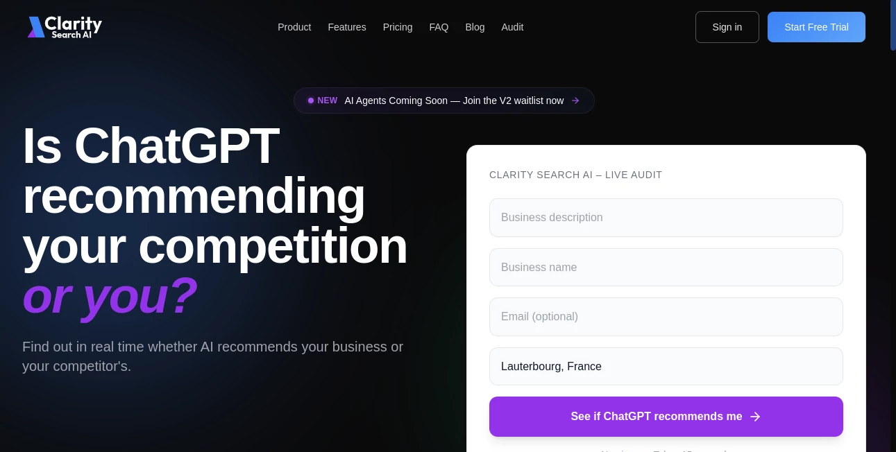 Screenshot of Clarity Search AI – An AI tool in the ,AI SEO Assistant ,AI Productivity Tools ,AI Research Tool ,AI Search Engine  category, showcasing its interface and key features.