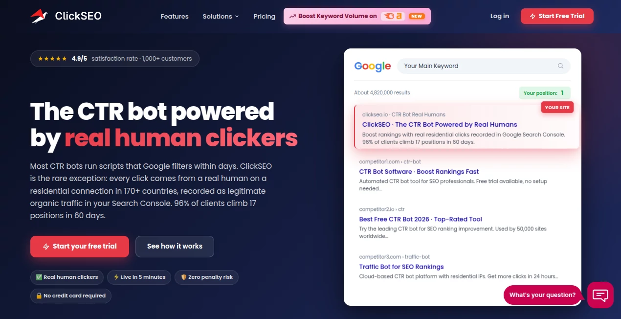 Screenshot of ClickSEO – An AI tool in the ,AI SEO Assistant ,AI Marketing Plan Generator ,AI Digital Marketing Generator ,AI Analytics Assistant  category, showcasing its interface and key features.