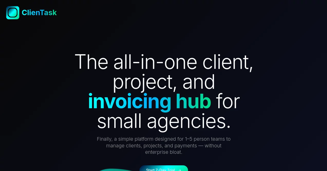 Screenshot of ClienTask – An AI tool in the ,AI Forms & Surveys ,AI Customer Service Assistant ,AI Analytics Assistant  category, showcasing its interface and key features.