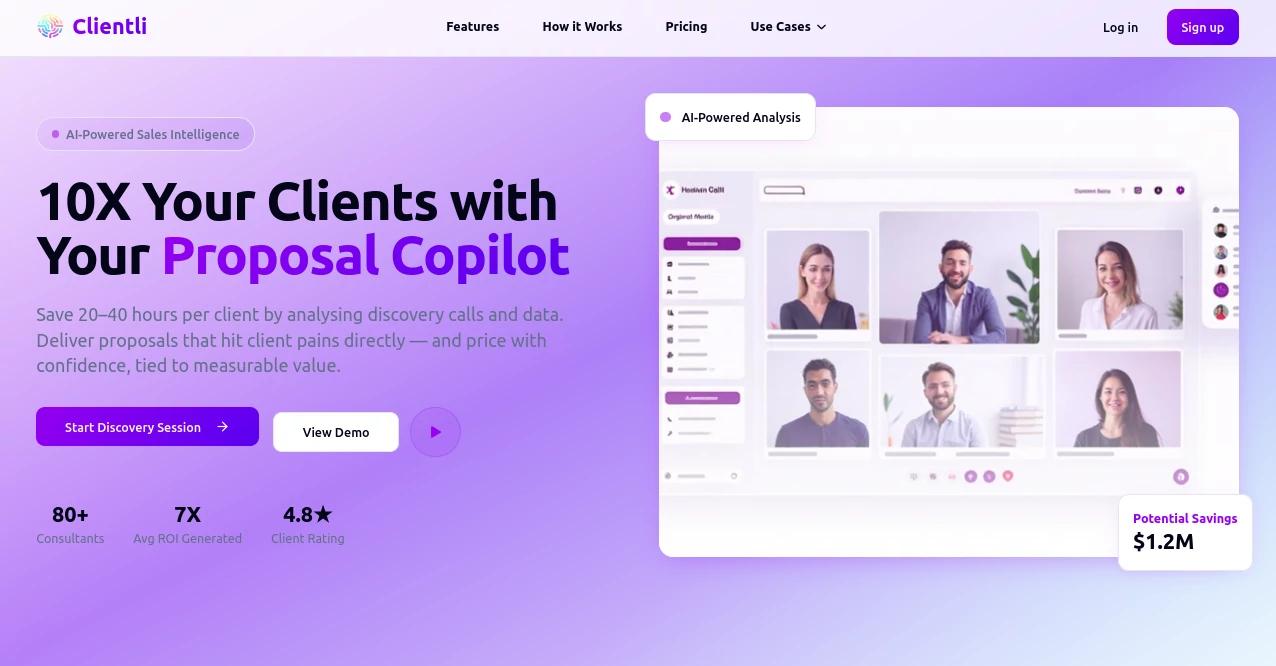 Screenshot of Clientli – An AI tool in the ,AI Lead Generation ,AI Sales Assistant ,AI Customer Service Assistant ,AI CRM Assistant  category, showcasing its interface and key features.