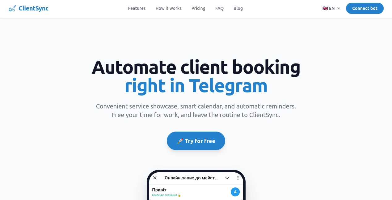 Screenshot of ClientSync – An AI tool in the ,AI Productivity Tools ,AI CRM Assistant ,AI Scheduling  category, showcasing its interface and key features.