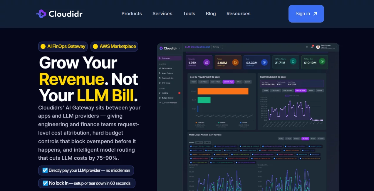 Screenshot of Cloudidr – An AI tool in the ,AI DevOps Assistant ,AI Website Builder ,AI API Design ,AI Developer Tools  category, showcasing its interface and key features.
