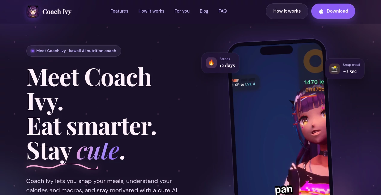 Screenshot of Coach Ivy – An AI tool in the ,AI Life Assistant ,AI Coaching ,AI Education Assistant  category, showcasing its interface and key features.
