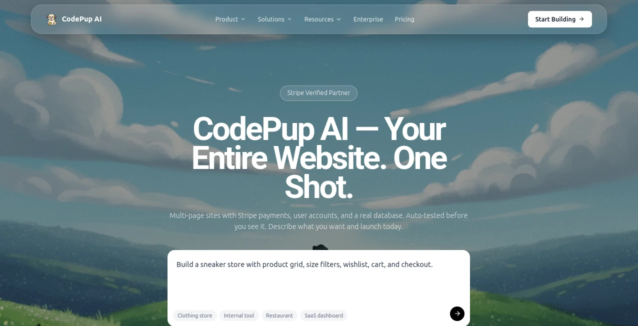 Screenshot of CodePup AI – An AI tool in the ,AI Code Assistant ,AI Code Generator ,AI Developer Tools ,Code & IT  category, showcasing its interface and key features.