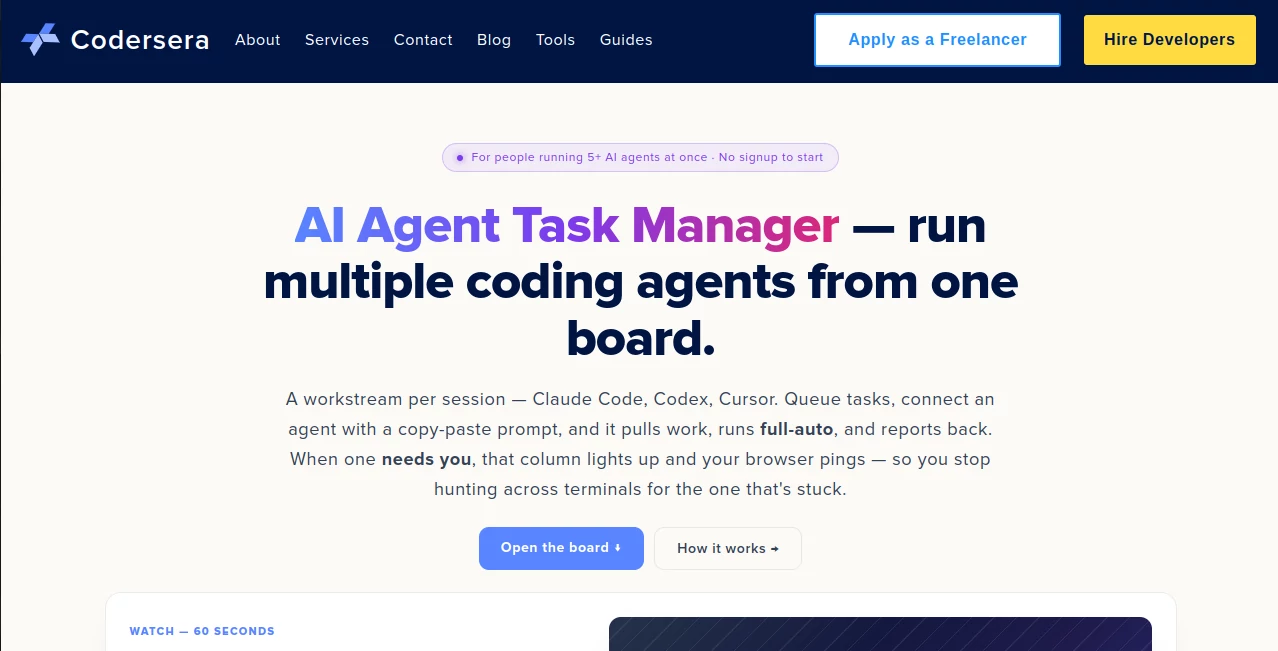 Screenshot of AI Agent Task Manager – An AI tool in the ,AI Workflow Management ,AI Productivity Tools ,AI Task Management ,AI Developer Tools  category, showcasing its interface and key features.