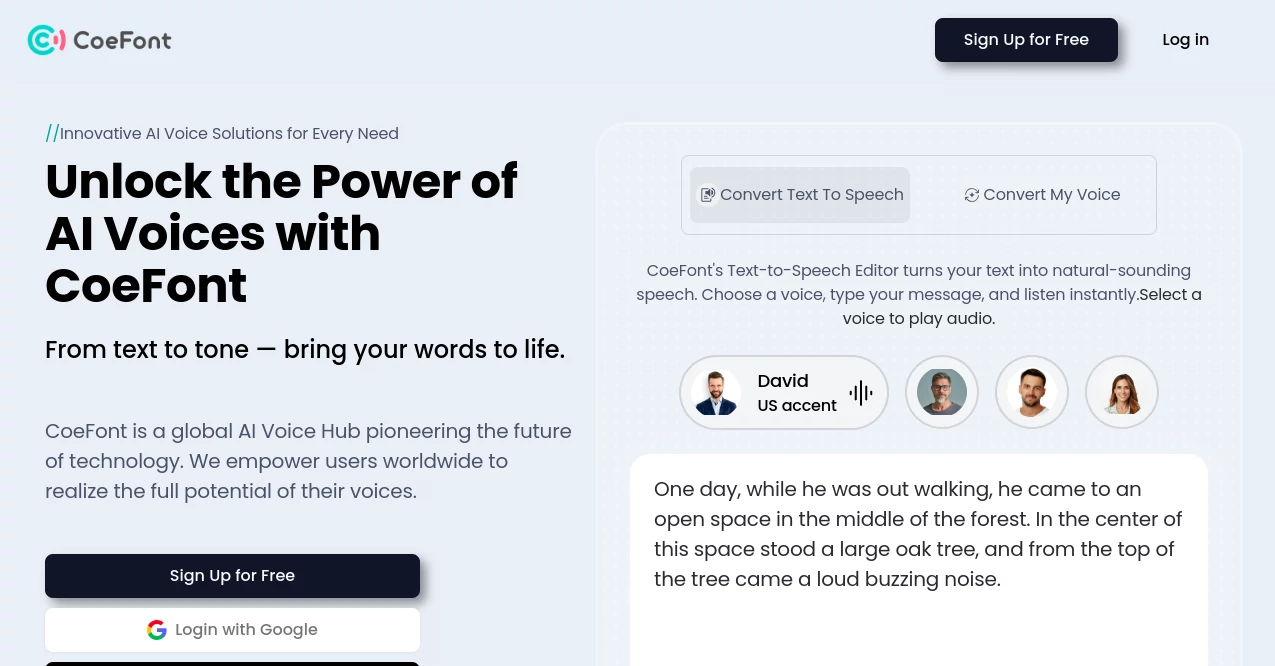 Screenshot of coefont – An AI tool in the ,AI Voice Cloning ,AI Text to Speech ,AI Speech Synthesis ,AI Voice Assistants  category, showcasing its interface and key features.