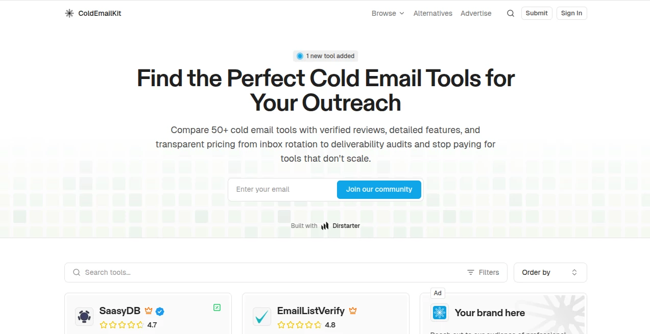 Screenshot of Cold Email Kit – An AI tool in the ,AI Lead Generation ,AI Sales Assistant ,AI Productivity Tools ,AI Email Assistant  category, showcasing its interface and key features.