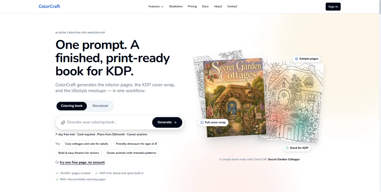 Screenshot of ColorCraft – An AI tool in the ,AI Photo & Image Generator ,AI Illustration Generator ,AI Book Writing ,AI Research Tool ,Text & Writing ,AI Novel  category, showcasing its interface and key features.