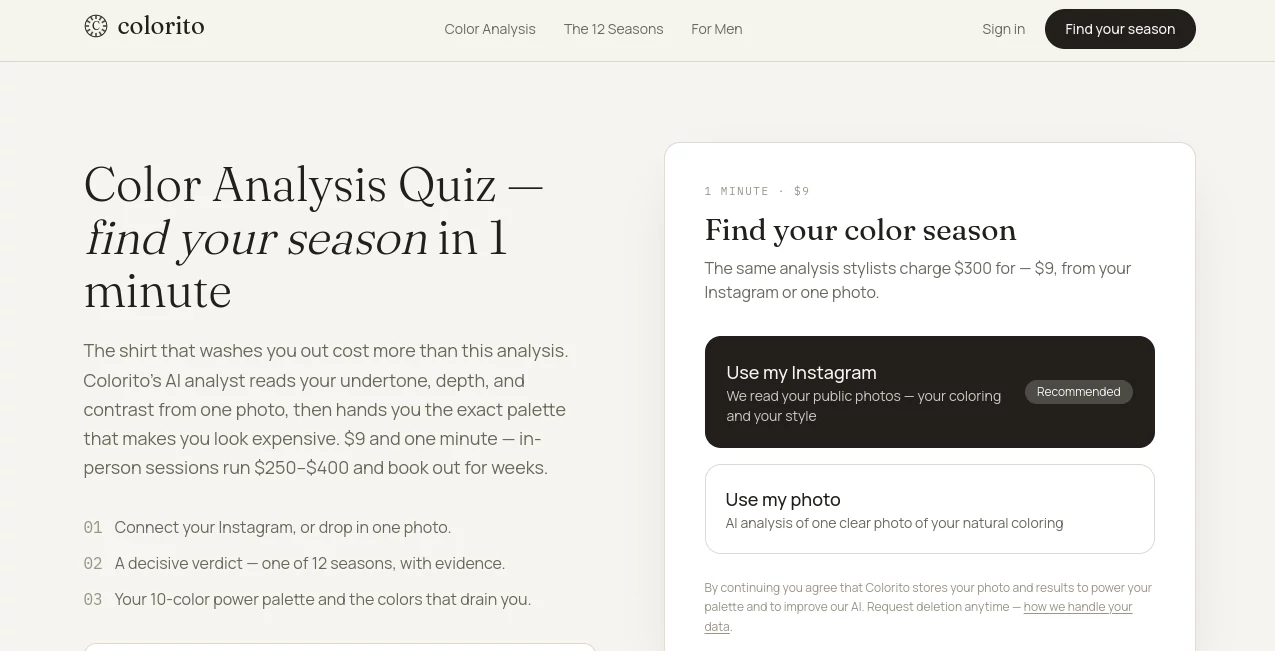 Screenshot of Colorito – An AI tool in the ,AI Life Assistant ,AI Image Recognition ,AI Selfie & Portrait ,AI Photography  category, showcasing its interface and key features.