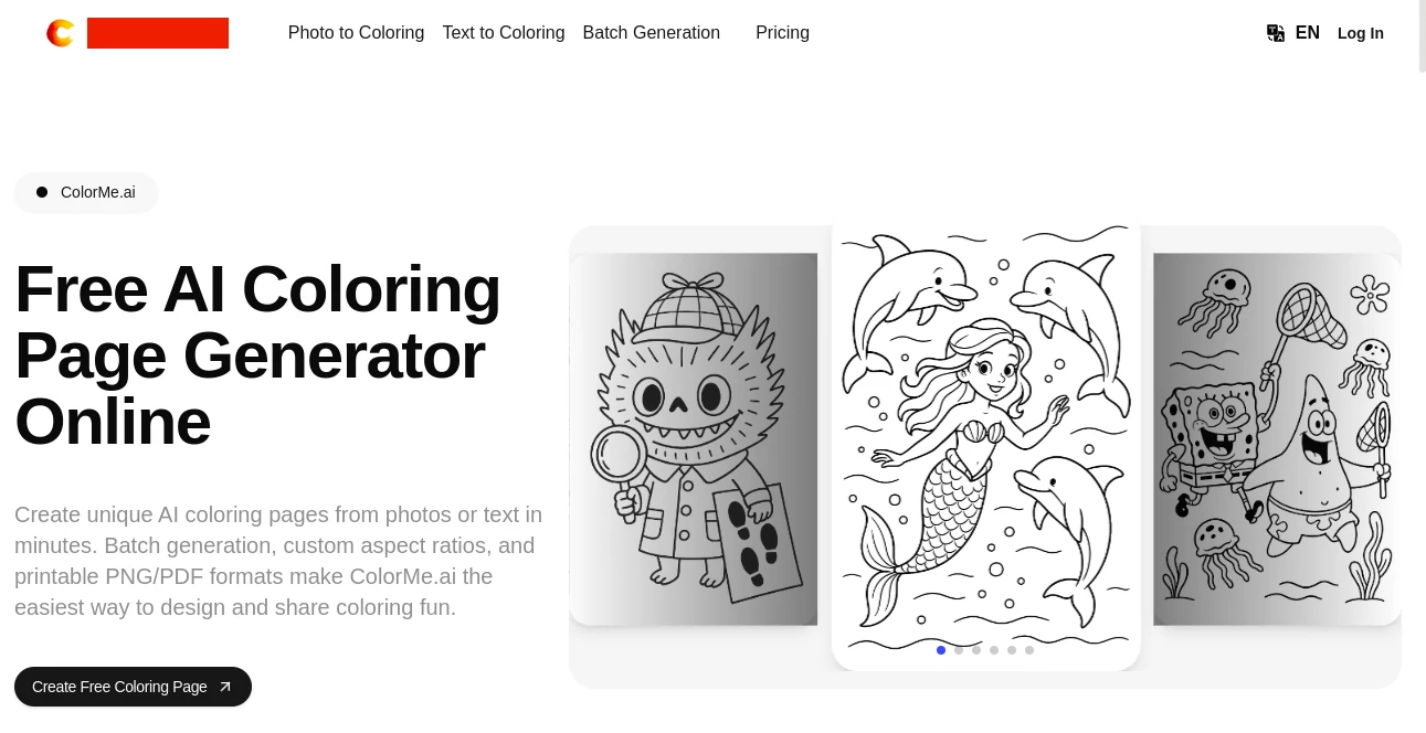 Screenshot of COLORME.AI – An AI tool in the ,Photo & Image Editor ,AI Art Generator ,AI Design Generator ,AI Image to Image  category, showcasing its interface and key features.