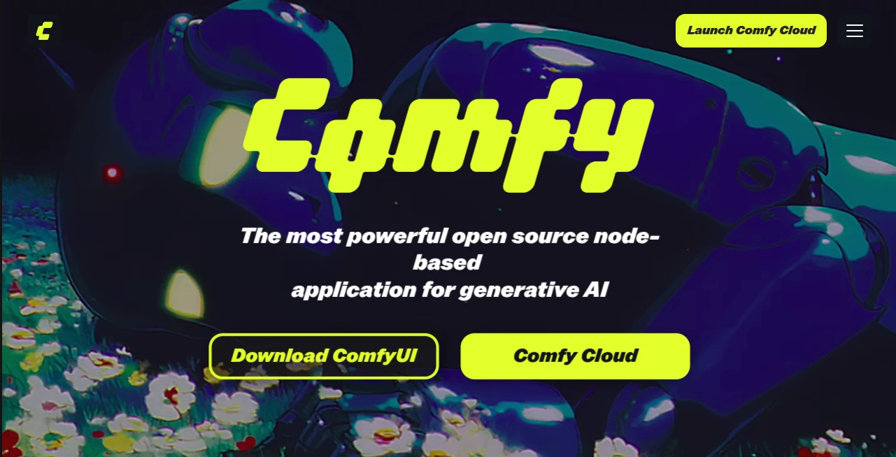 Screenshot of Comfy – An AI tool in the ,AI Music Generator ,AI Image to Video ,AI Video Generator ,AI 3D Model Generator  category, showcasing its interface and key features.