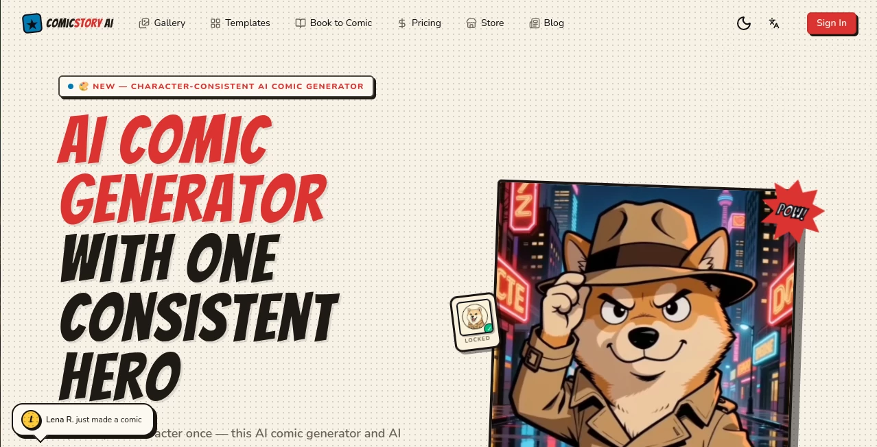 Screenshot of ComicStory AI – An AI tool in the ,AI Story Writing ,AI Content Generator ,AI Photo & Image Generator ,AI Manga & Comic  category, showcasing its interface and key features.
