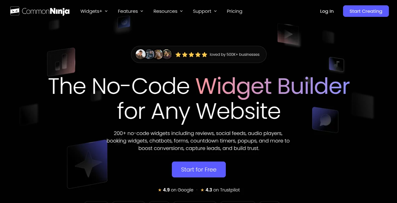 Screenshot of CommonNinja – An AI tool in the ,AI Website Builder ,AI Productivity Tools ,AI Forms & Surveys ,Marketing  category, showcasing its interface and key features.