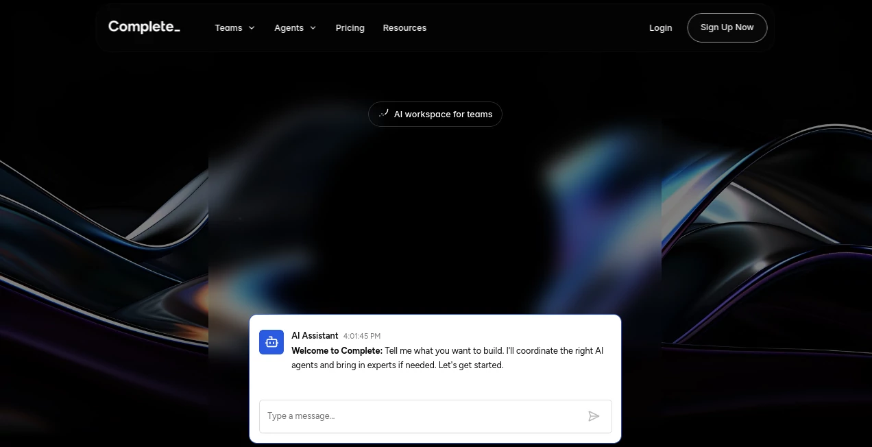 Screenshot of Complete – An AI tool in the ,AI Code Assistant ,AI Developer Tools ,AI Team Collaboration ,AI Project Management  category, showcasing its interface and key features.