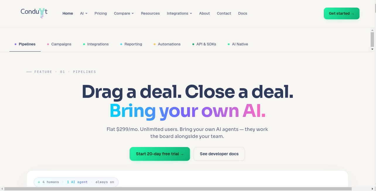 Screenshot of Conduyt – An AI tool in the ,AI Workflow Management ,AI Sales Assistant ,AI Analytics Assistant ,AI CRM Assistant  category, showcasing its interface and key features.