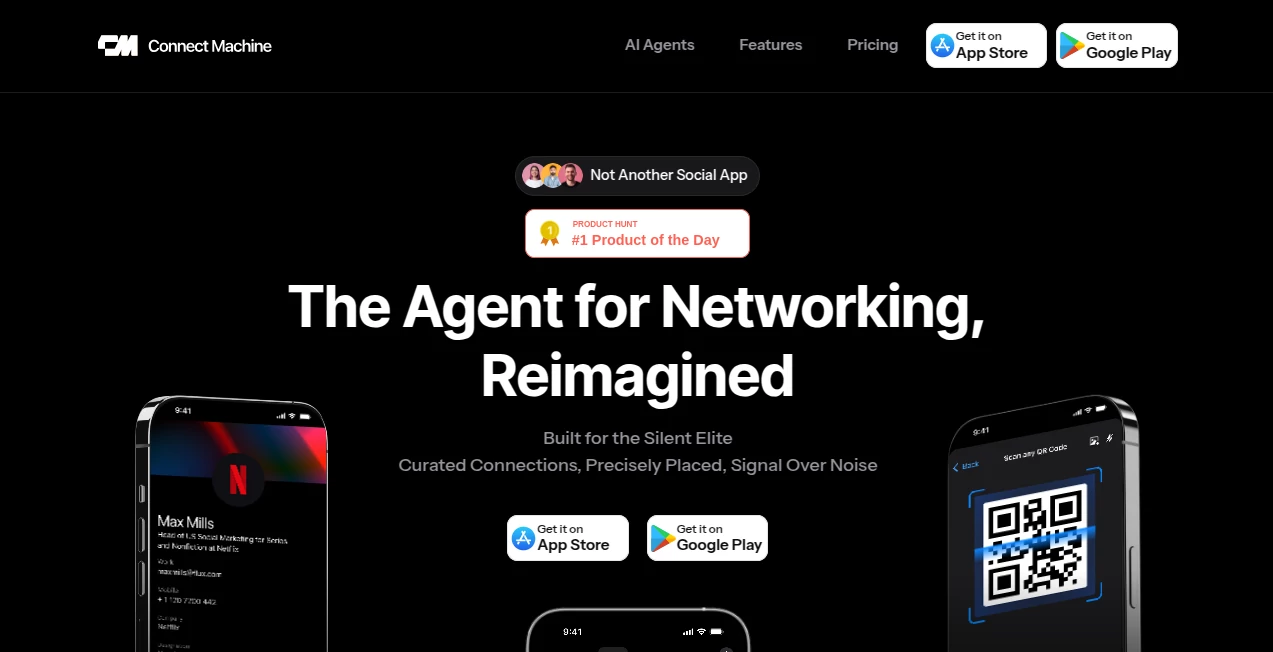 Screenshot of Connect Machine – An AI tool in the ,AI Lead Generation ,AI Productivity Tools ,AI Business Ideas Generator ,AI CRM Assistant  category, showcasing its interface and key features.