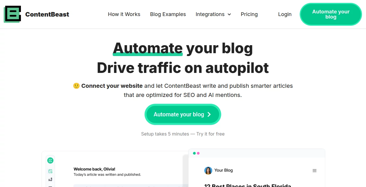 Screenshot of ContentBeast – An AI tool in the ,AI Blog Writer ,AI Copywriting ,AI Writing Assistants ,AI Content Generator  category, showcasing its interface and key features.