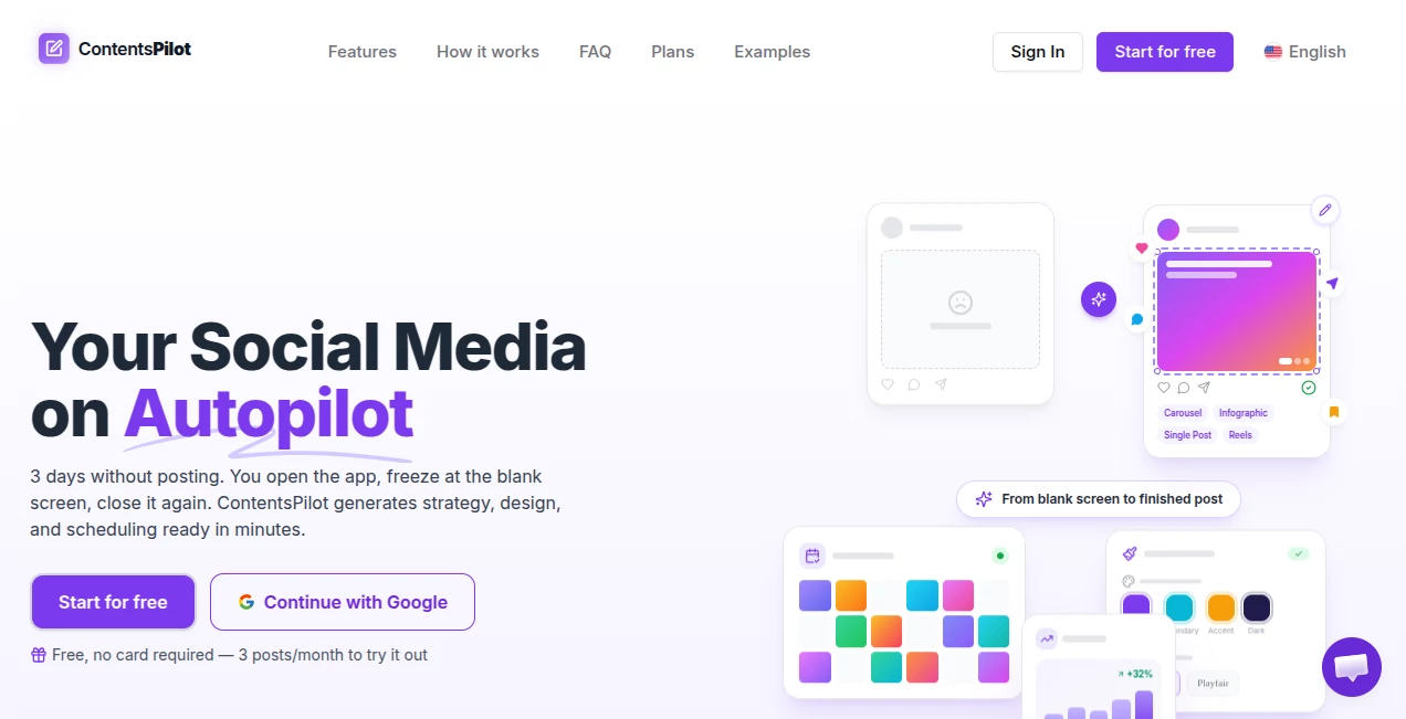 Screenshot of ContentsPilot – An AI tool in the ,AI Analytics Assistant ,AI Social Media Assistant ,AI Marketing Plan Generator ,AI Digital Marketing Generator  category, showcasing its interface and key features.