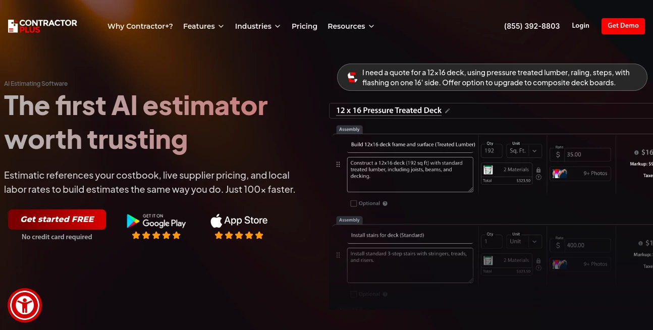 Screenshot of Estimatic AI - Winning Estimates For Contractors – An AI tool in the ,AI Workflow Management ,AI Project Management ,AI Business Ideas Generator  category, showcasing its interface and key features.