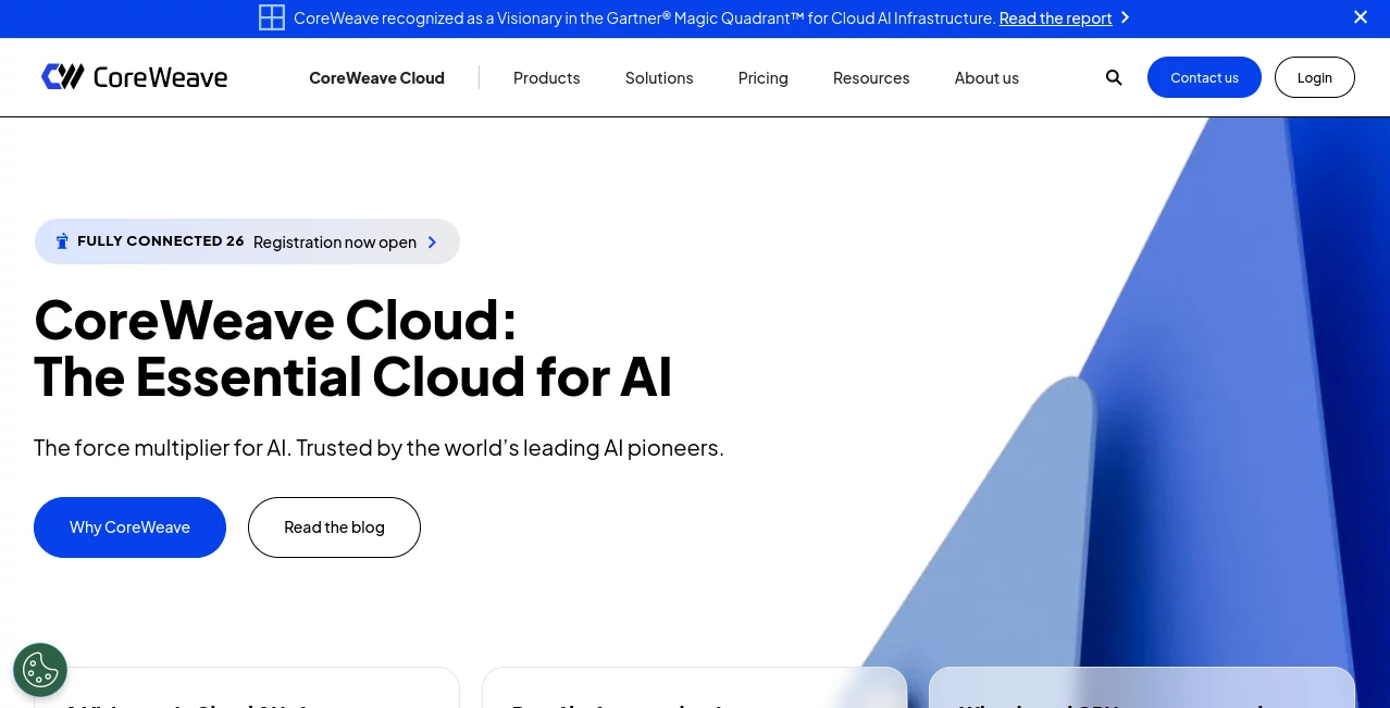 Screenshot of CoreWeave – An AI tool in the ,AI Data Mining ,AI Developer Docs ,AI Developer Tools ,AI DevOps Assistant  category, showcasing its interface and key features.