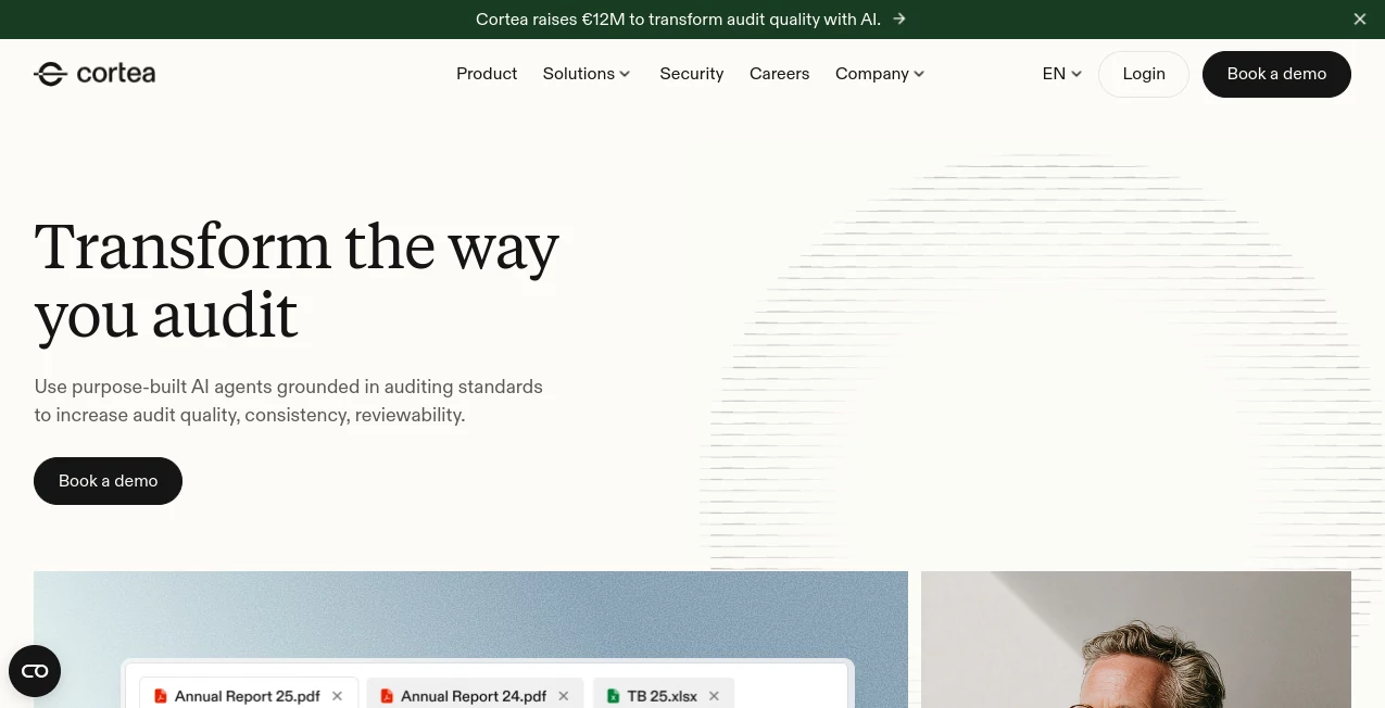 Screenshot of Cortea – An AI tool in the ,AI Documents Assistant ,AI Accounting Assistant ,AI Research Tool  category, showcasing its interface and key features.
