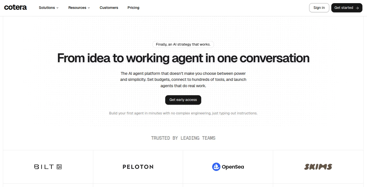 Screenshot of Cotera – An AI tool in the ,AI Workflow Management ,AI Knowledge Management ,AI Productivity Tools ,AI Task Management  category, showcasing its interface and key features.