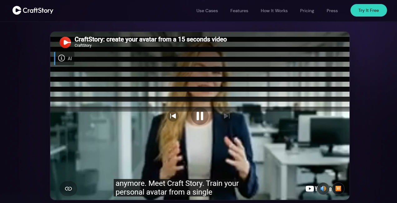 Screenshot of CraftStory – An AI tool in the ,AI Image to Video ,AI Personalized Video Generator ,AI Video Generator ,AI UGC Video Generator  category, showcasing its interface and key features.