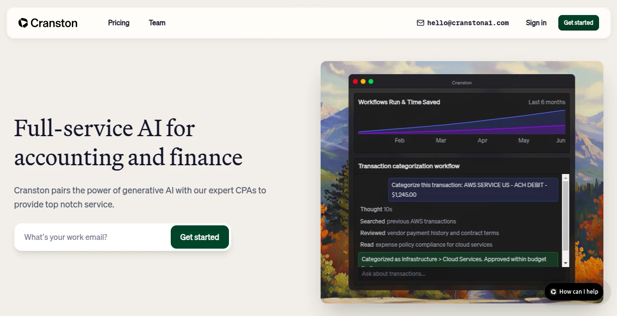 Screenshot of Cranston – An AI tool in the ,AI Workflow Management ,AI Accounting Assistant ,AI Productivity Tools ,AI Task Management  category, showcasing its interface and key features.