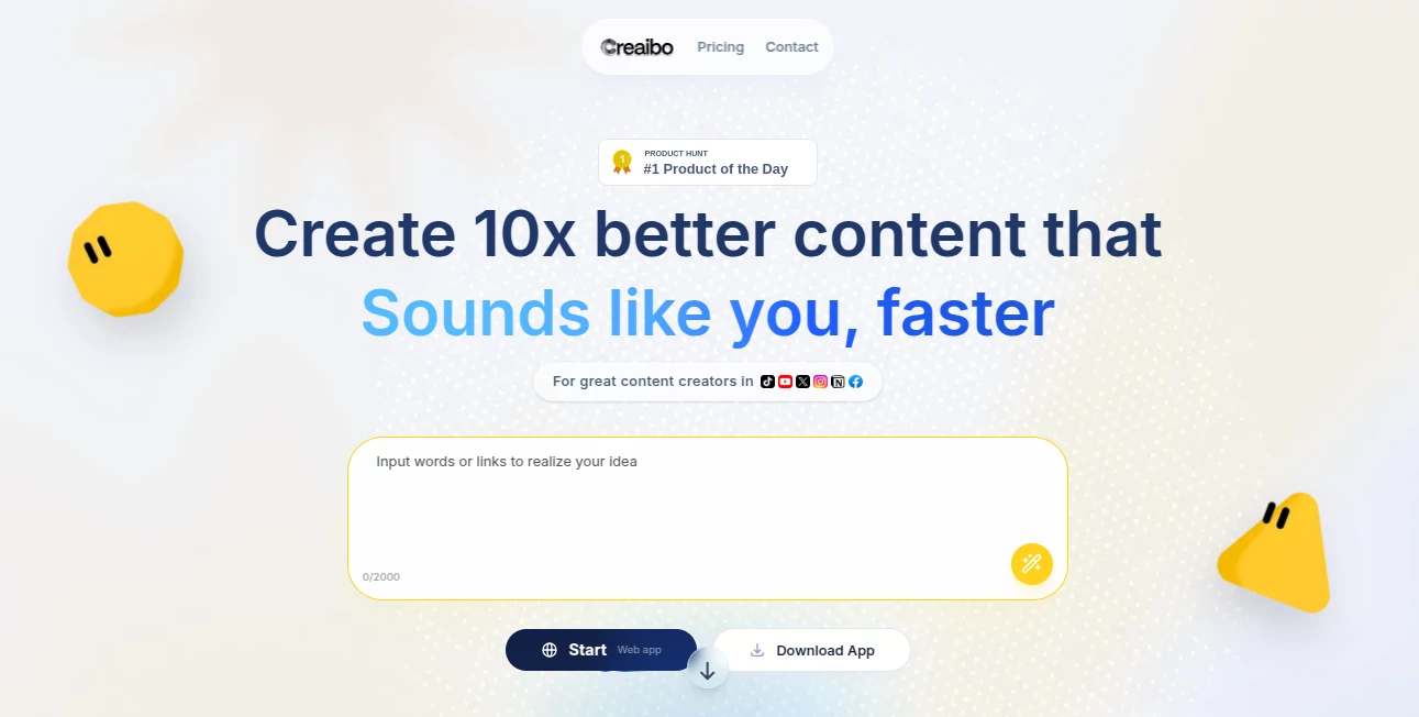 Screenshot of Creaibo – An AI tool in the ,AI Creative Writing ,AI Content Generator ,AI Video Generator ,AI Script Writing  category, showcasing its interface and key features.