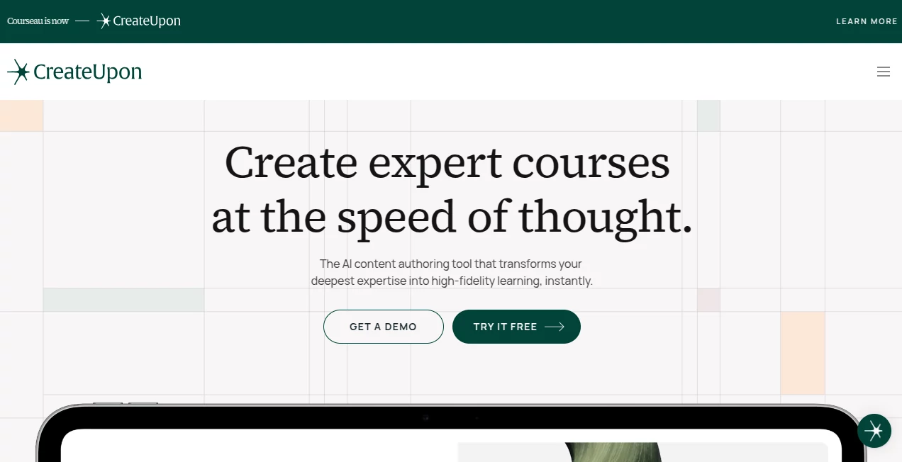 Screenshot of CreateUpon – An AI tool in the ,AI Content Generator ,AI Tutorial ,AI Course ,AI Education Assistant  category, showcasing its interface and key features.