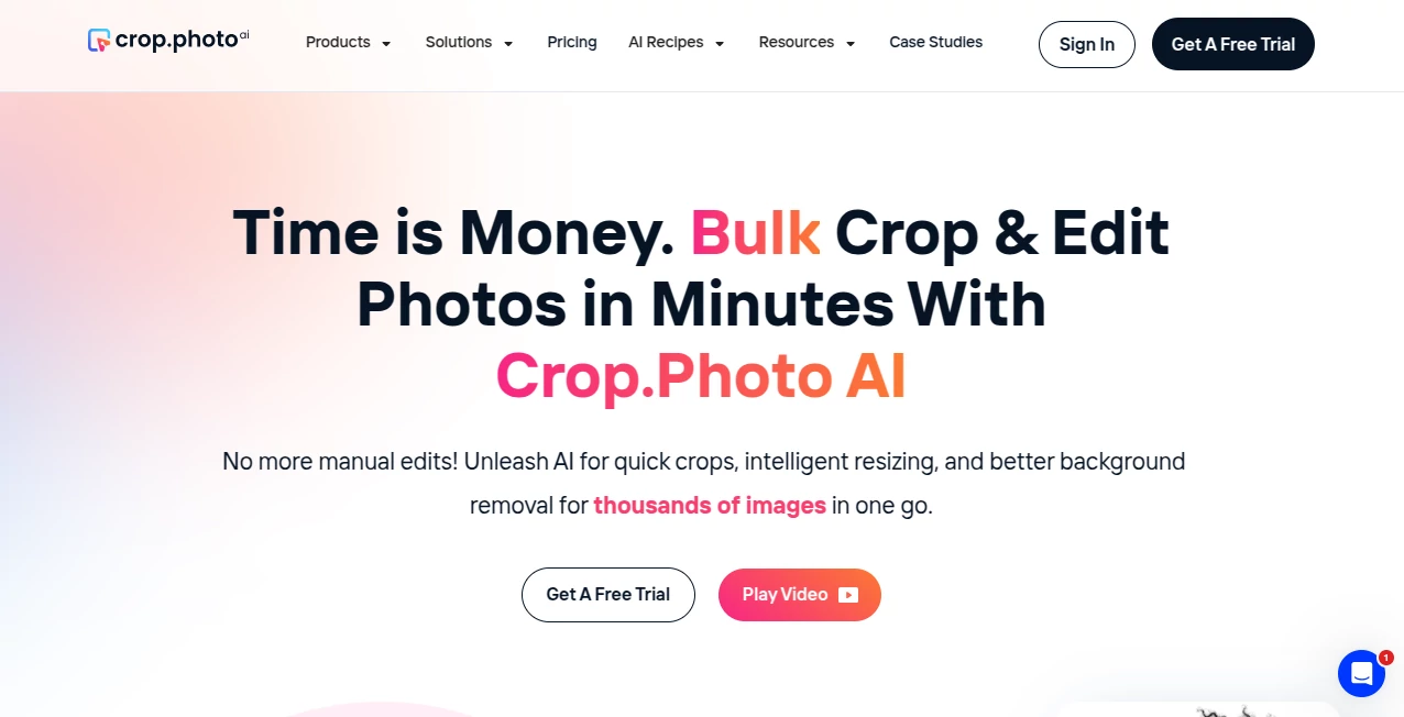 Screenshot of Crop.photo – An AI tool in the ,Photo & Image Editor ,AI Photography  category, showcasing its interface and key features.