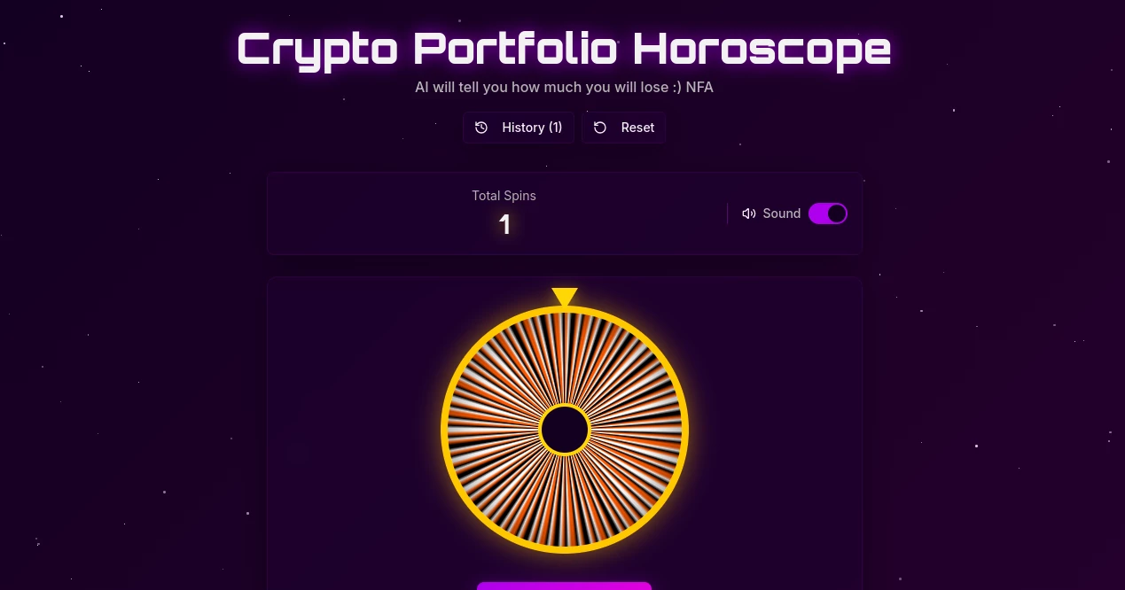 Screenshot of Crypto Portfolio Horoscope – An AI tool in the ,AI Investing Assistant ,AI Fun Tools ,AI Research Tool  category, showcasing its interface and key features.