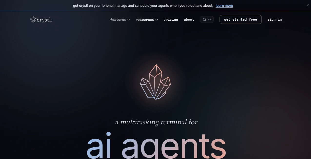 Screenshot of Crystl – An AI tool in the ,AI Code Assistant ,AI Developer Docs ,AI Developer Tools ,AI DevOps Assistant  category, showcasing its interface and key features.