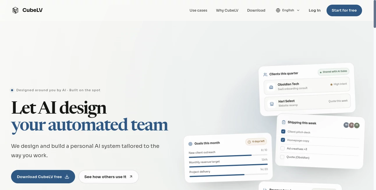 Screenshot of CubeLV – An AI tool in the ,AI Workflow Management ,AI Productivity Tools ,AI Task Management ,AI Spreadsheet  category, showcasing its interface and key features.