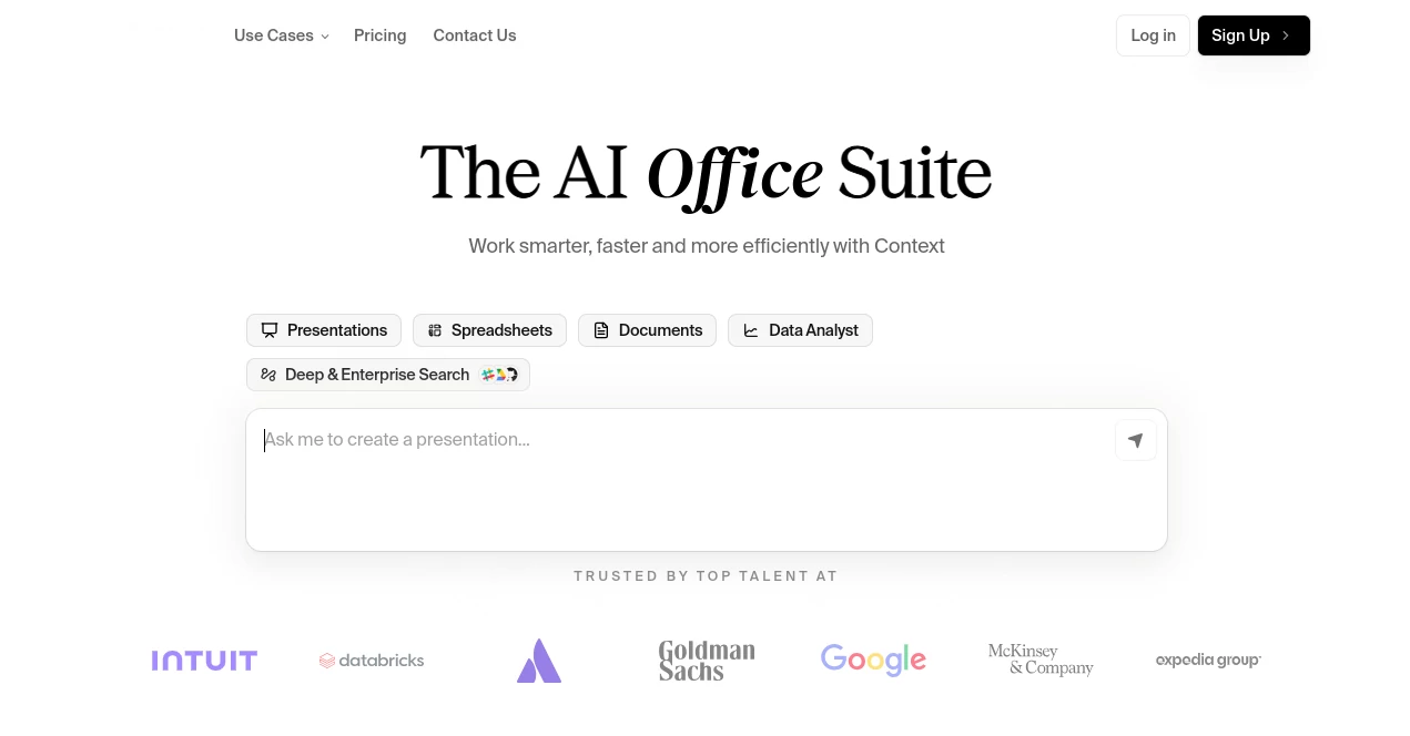 Screenshot of Context – An AI tool in the ,AI Documents Assistant ,AI Productivity Tools ,AI Team Collaboration ,AI Presentation Generator  category, showcasing its interface and key features.