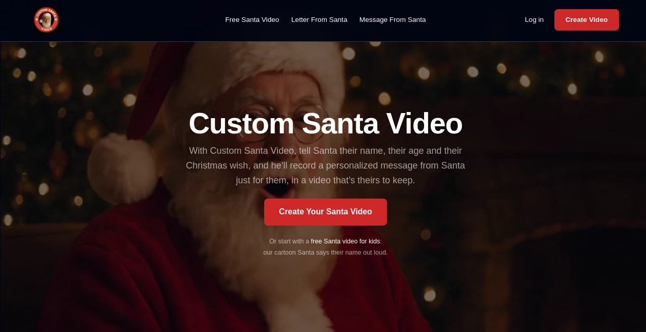 Screenshot of Custom Santa Video – An AI tool in the ,AI Animated Video ,AI Personalized Video Generator ,Video  category, showcasing its interface and key features.
