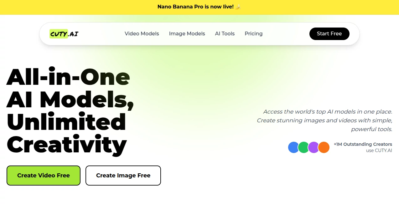 Screenshot of CUTY AI – An AI tool in the ,AI Photo & Image Generator ,AI Image to Video ,AI Video Generator ,AI Text to Image  category, showcasing its interface and key features.