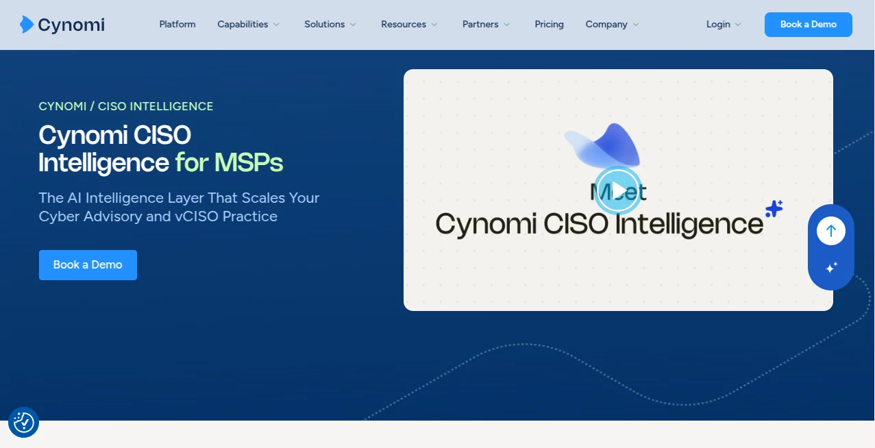 Screenshot of Cynomi Ciso Intelligence – An AI tool in the ,AI Research Tool ,AI Business Ideas Generator ,AI Analytics Assistant ,AI Productivity Tools  category, showcasing its interface and key features.