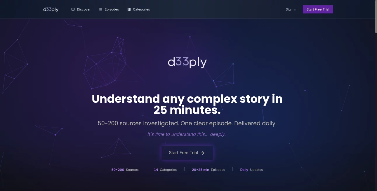 Screenshot of D33PLY – An AI tool in the ,AI Content Generator ,AI Website Builder ,AI Developer Tools ,AI App Builder  category, showcasing its interface and key features.